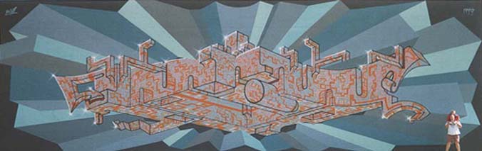 Large Graffiti Mural by Werner "Mr.W" Skolimowski