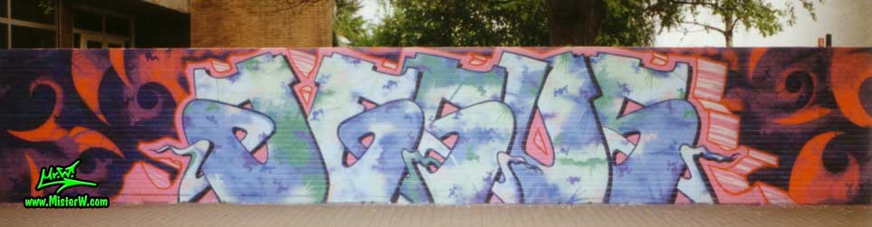 Photo of a Jesus graffiti art painting on a Church Wall in Kassel, Germany by Werner "Mr.W" Skolimowski in 1991. JESUS Graffiti By Mr.W.