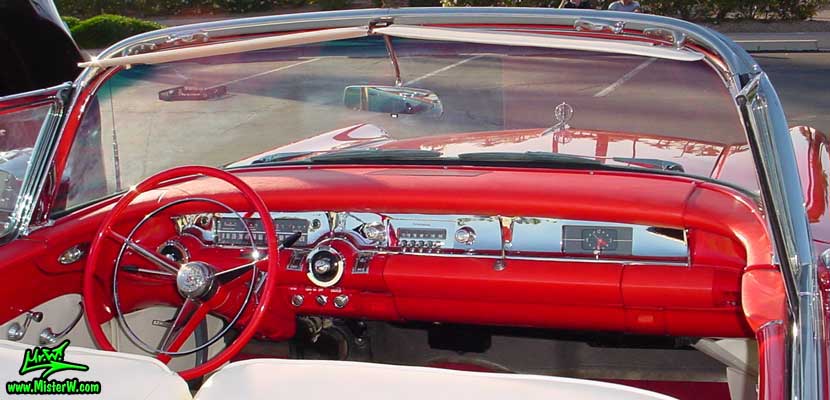 Photo of a white & red 1957 Buick Roadmaster Convertible at the Scottsdale Pavilions Classic Car Show in Arizona. 1957 Buick Dashboard