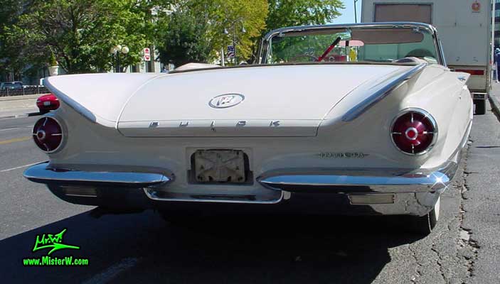 Photo of a white 1960 Buick Invicta Convertible in Reno, Nevada. 1960 Buick Convertible Rearview