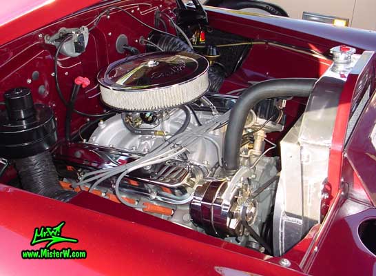 1948 Cadillac engine bay with a newer 472/500 ci Caddy motor