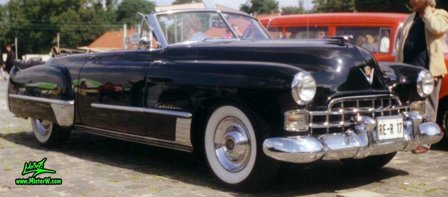 Photo of a black 1948 Cadillac Series 62 Convertible at a classic car meeting in Germany. 1948 Cadillac Convertible