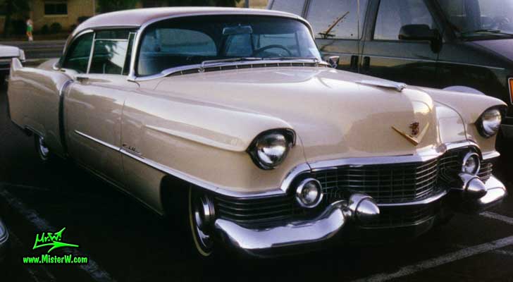 Photo of a cream colored 1954 Cadillac Series 62 Coupe 2 Door Hardtop in Scottsdale, Arizona. 1954 Cadillac Coupe