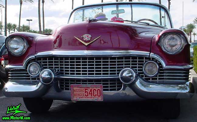 Photo of a red 1954 Cadillac Eldorado Convertible at the Scottsdale Pavilions Classic Car Show in Arizona. Red 1954 Cadillac