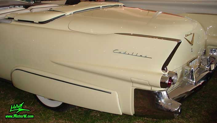 Photo of a white 1955 Cadillac Eldorado Convertible at a classic car auction in Scottsdale, Arizona. 