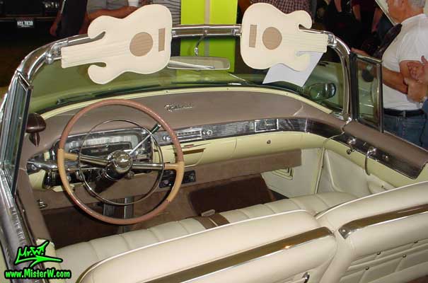 Photo of a white 1955 Cadillac Eldorado Convertible at a classic car auction in Scottsdale, Arizona. 1955 Cadillac Eldorado Convertible Odometer & Dash Board