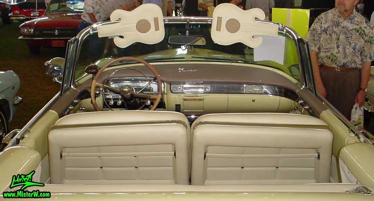 Photo of a white 1955 Cadillac Eldorado Convertible at a classic car auction in Scottsdale, Arizona. 1955 Cadillac Eldorado Dashboard