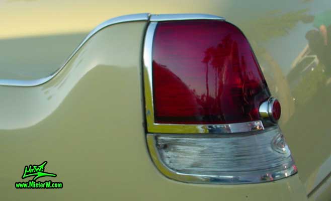 Photo of a jade 1956 Cadillac Sedan 4 Door Hardtop at the Scottsdale Pavilions Classic Car Show in Arizona. 1956 Cadillac Tail Light