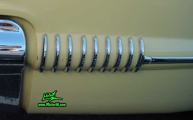 Photo of a jade 1956 Cadillac Sedan 4 Door Hardtop at the Scottsdale Pavilions Classic Car Show in Arizona. 1956 Cadillac Chrome