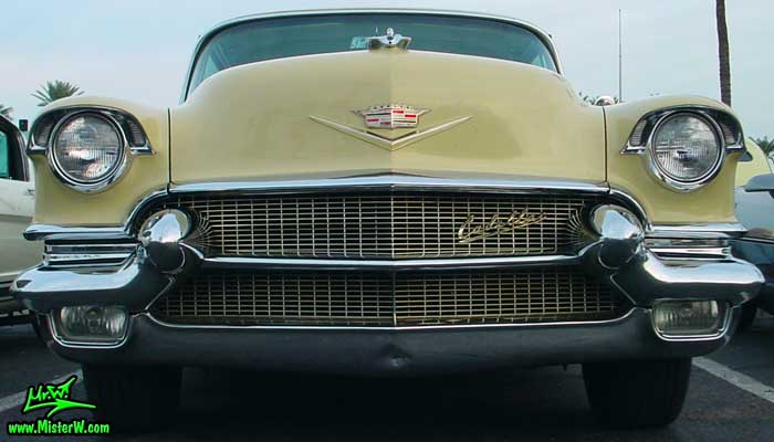 Chrome grill of a 1956 Caddy