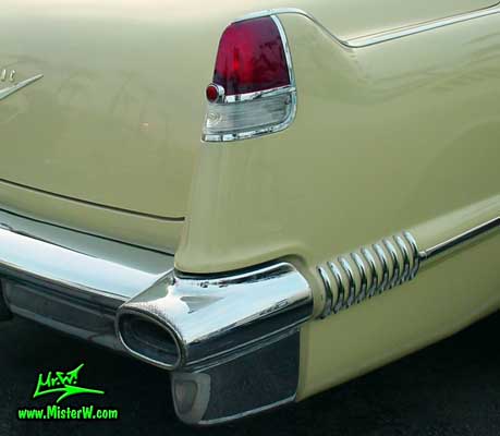 Photo of a jade 1956 Cadillac Sedan 4 Door Hardtop at the Scottsdale Pavilions Classic Car Show in Arizona. 1956 Cadillac Tail Fin