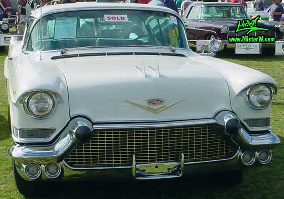 Photo of a white 1957 Cadillac Coupe 2 Door Hardtop at a classic car auction in Scottsdale, Arizona. White 1957 Cadillac Coupe