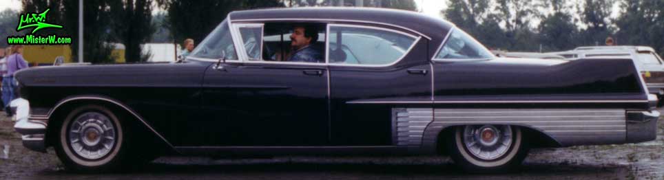 Photo of a black 1957 Cadillac Fleetwood Series Sixty Special 4 Door Hardtop Sedan at a classic car meeting in Germany. Black 1957 Cadillac Fleetwood Sixty Special with tons of chrome