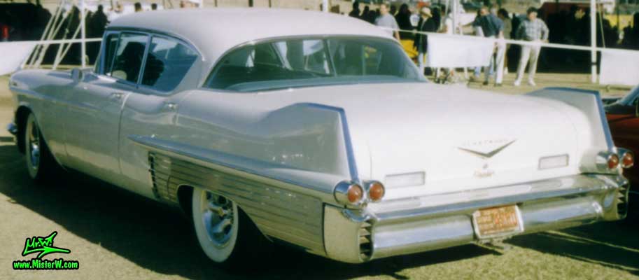 Photo of a white 1957 Cadillac Fleetwood Series Sixty Special 4 Door Hardtop Sedan at a classic car auction in Scottsdale, Arizona. 1957 Cadillac Fleetwood Sixty Special at a classic car auction in Scottsdale, Arizona