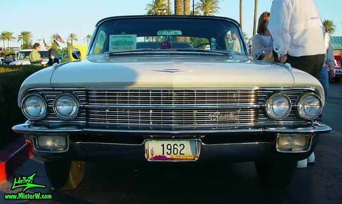 Photo of a white 1962 Cadillac Convertible at the Scottsdale Pavilions Classic Car Show in Arizona. 1962 Cadillac Convertible