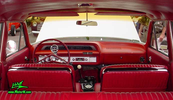 Photo of a white 1964 Chevrolet Stationwagon at the Scottsdale Pavilions Classic Car Show in Arizona. 1964 Chevrolet Interior & Dash Board