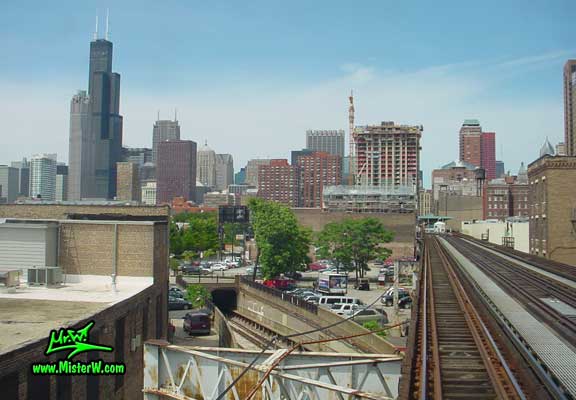 Elevated Subway Line in Downtown Chicago