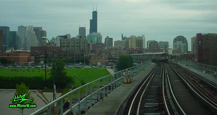 Subway Train & Sears Tower in Chicago