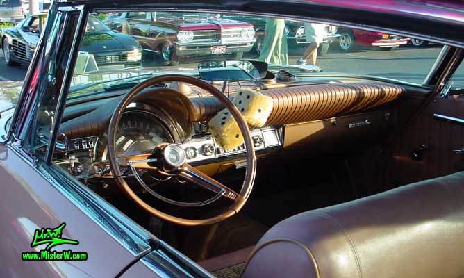Photo of a peach rose pink 1962 Chrysler 300 4 Door Hardtop Sedan at the Scottsdale Pavilions Classic Car Show in Arizona. 1962 Chrysler Interior & Dash Board