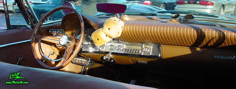 Photo of a peach rose pink 1962 Chrysler 300 4 Door Hardtop Sedan at the Scottsdale Pavilions Classic Car Show in Arizona. 1962 Chrysler Dashboard