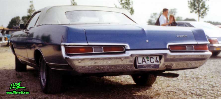 Photo of a blue 1969 Dodge Convertible at a Classic Car meeting in Germany. 1969 Dodge Convertible Rearview