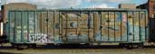 Freight Train with Graffiti