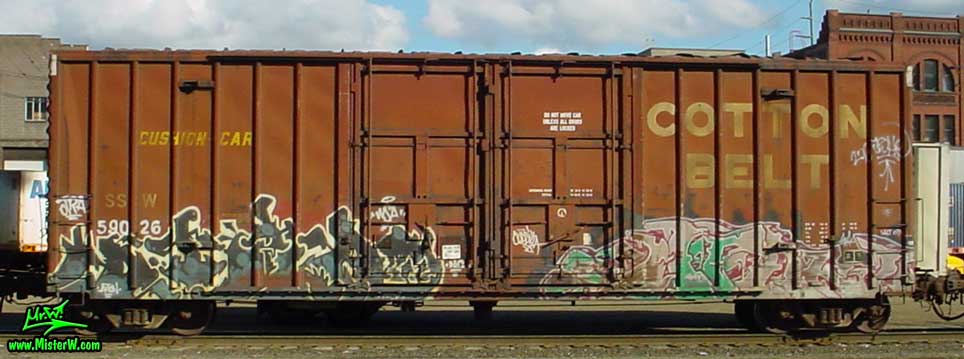 Photo of a Freight Train with Graffiti