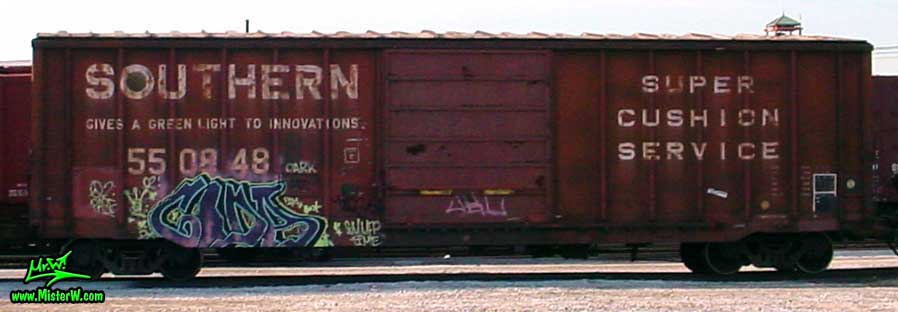 Graffiti Painting Photo of a Freight Train with Graffiti