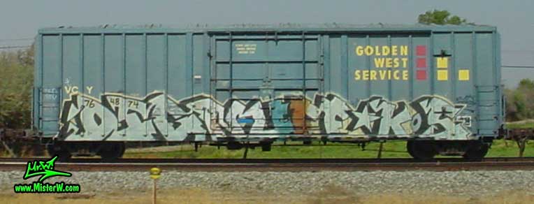 Photo of a Freight Train with Graffiti