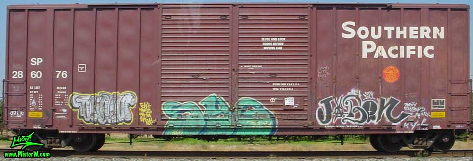 Photo of a Freight Train with Graffiti