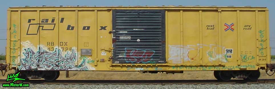 Photo of a Freight Train with Graffiti