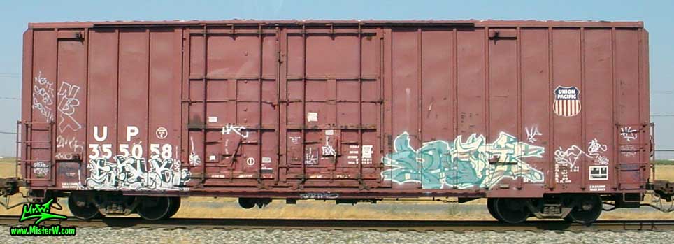 Graffiti Painting Photo of a Freight Train with Graffiti