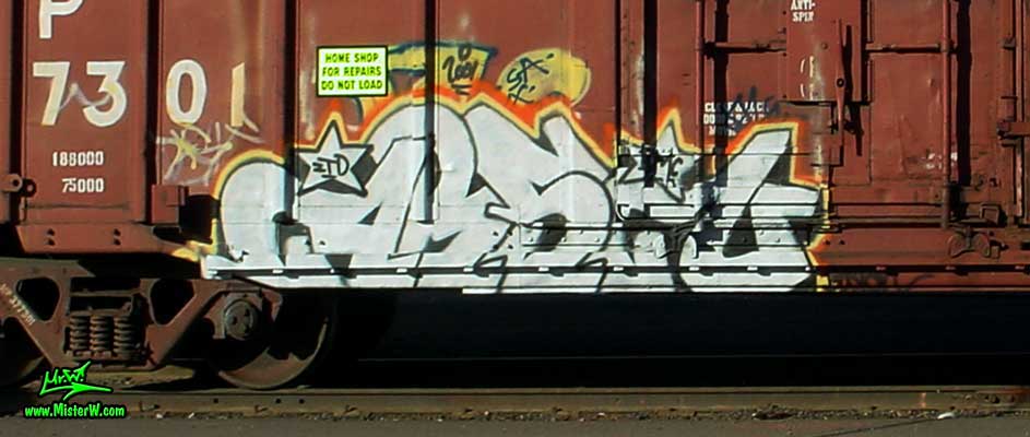 Graffiti Painting Photo of a Freight Train with Graffiti