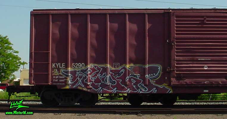 Graffiti Painting Photo of a Freight Train with Graffiti