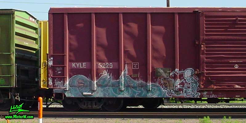 Photo of a Freight Train with Graffiti