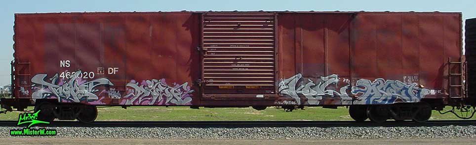 Photo of a Freight Train with Graffiti