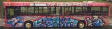 Graffiti City Bus in Mainz, Germany, July 1991