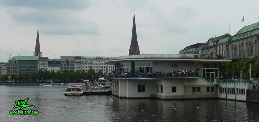 Photo of the Alsterpavillion on the inner Alster lake (Binnen Alster) in Hamburg taken, summer 2003 Alsterpavillion in Hamburg, Germany