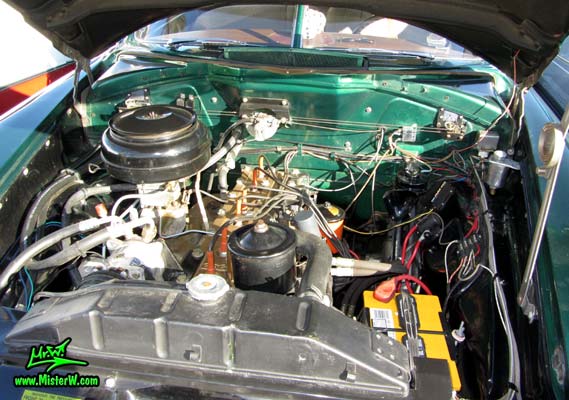 Photo of a green 1950 Hudson Super 6 Hardtop Coupe at the Scottsdale Pavilions Classic Car Show in Arizona. 50 Hudson Super Six Motor