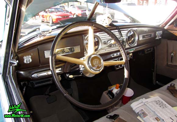 Photo of a green 1950 Hudson Super 6 Hardtop Coupe at the Scottsdale Pavilions Classic Car Show in Arizona. 1950 Hudson Super 6 Speedometer & Dashboard