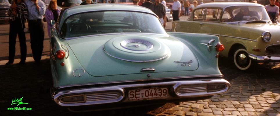 Photo of a turquoise 1958 Imperial 4 Door Hardtop Sedan at the Wheels Nationals classic car meeting in Hamburg, Germany. 1958 Imperial Tail Lights