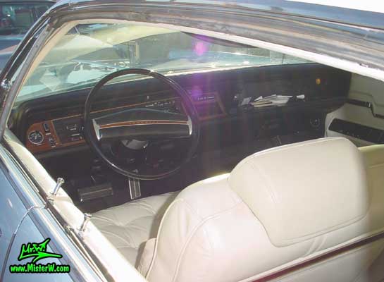 Photo of a blue 1973 Imperial 4 Door Hardtop Sedan at the Scottsdale Pavilions Classic Car Show in Arizona. 1973 Imperial Dashboard & Odometer