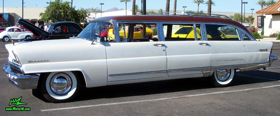 Photo of Phil Schaefer's Custom Built 1956 Lincoln Pioneere Station Wagon at the Scottsdale Pavilions Classic Car Show in Arizona. Custom-built Lincoln Station Wagon