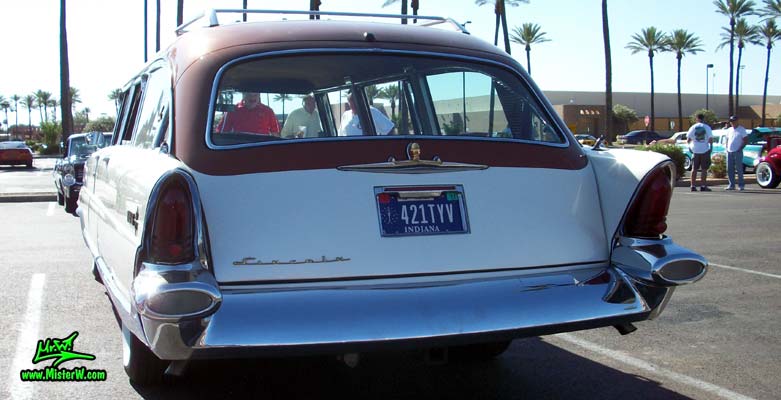 Photo of Phil Schaefer's Custom Built 1956 Lincoln Pioneere Station Wagon at the Scottsdale Pavilions Classic Car Show in Arizona. 1956 Lincoln Station Wagon Back