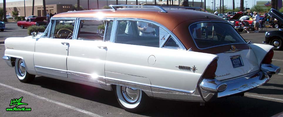 Photo of Phil Schaefer's Custom Built 1956 Lincoln Pioneere Station Wagon at the Scottsdale Pavilions Classic Car Show in Arizona. 1956 Lincoln Pioneere Station Wagon from the side