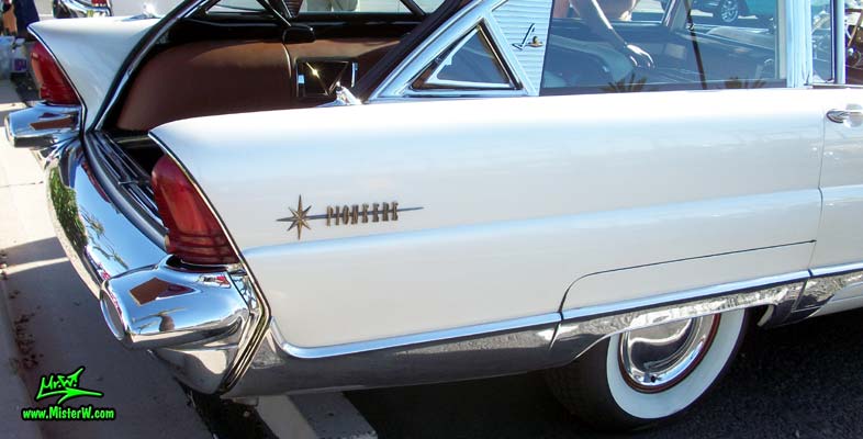 Photo of Phil Schaefer's Custom Built 1956 Lincoln Pioneere Station Wagon at the Scottsdale Pavilions Classic Car Show in Arizona. 1956 Lincoln Pioneere Station Wagon Tailfin