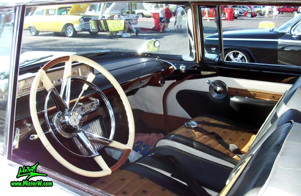 Photo of Phil Schaefer's Custom Built 1956 Lincoln Pioneere Station Wagon at the Scottsdale Pavilions Classic Car Show in Arizona. 1956 Lincoln Pioneere Station Wagon Interior