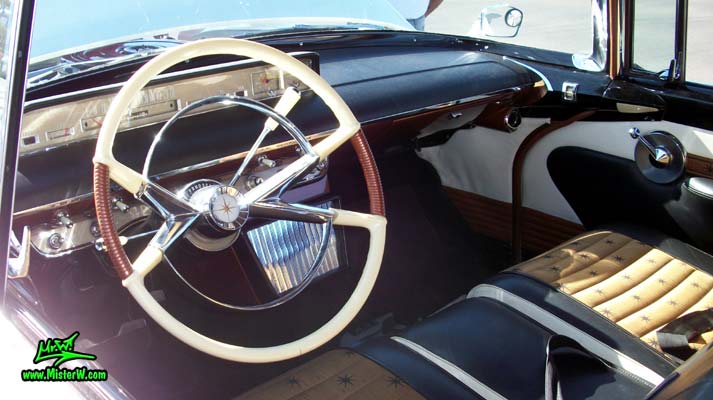 Photo of Phil Schaefer's Custom Built 1956 Lincoln Pioneere Station Wagon at the Scottsdale Pavilions Classic Car Show in Arizona. 1956 Lincoln Pioneere Station Wagon Dashboard