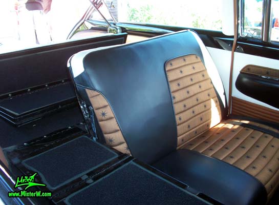 Photo of Phil Schaefer's Custom Built 1956 Lincoln Pioneere Station Wagon at the Scottsdale Pavilions Classic Car Show in Arizona. 1956 Lincoln Pioneere Station Wagon Backseat