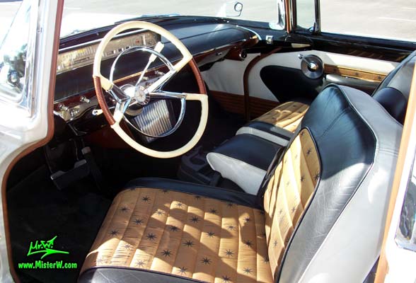 Photo of Phil Schaefer's Custom Built 1956 Lincoln Pioneere Station Wagon at the Scottsdale Pavilions Classic Car Show in Arizona. 56 Lincoln Station Wagon with swing-out front seats from a 1960 Imperial